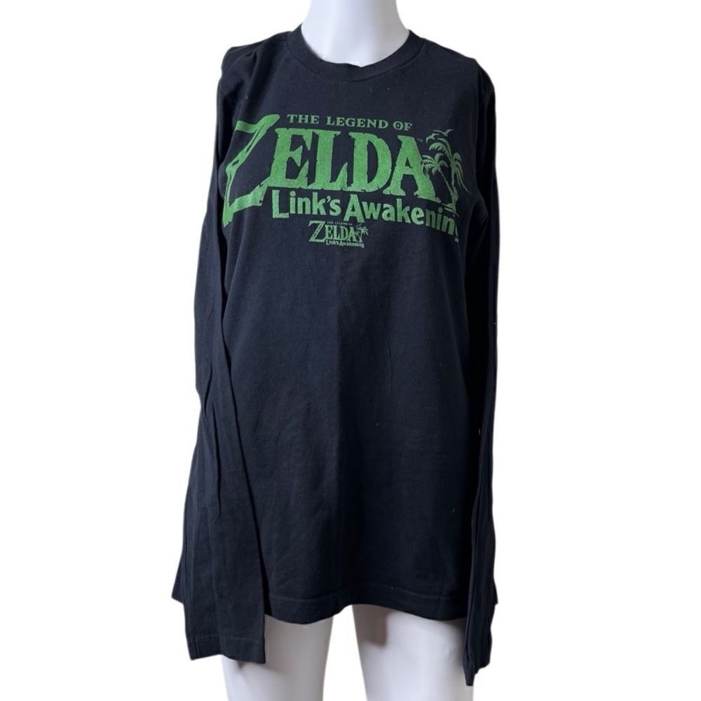 Nintendo Legend Of Zelda Long Sleeve Casual Short Black Size Medium